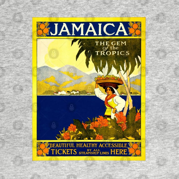 Vintage Jamaica Travel Poster by Bugsponge